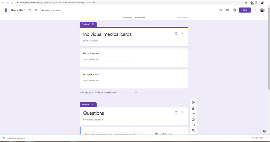 Google classroom Medical informatics (Medicine, Dentistry)