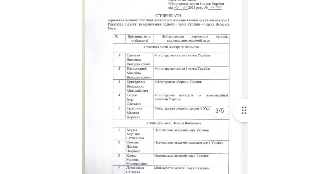 Державна іменна стипендія присуджена очному аспіранту ПДМУ