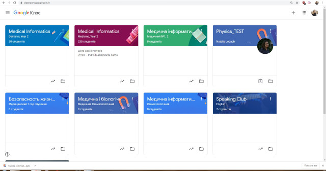 Google classroom Medical informatics (Medicine, Dentistry)