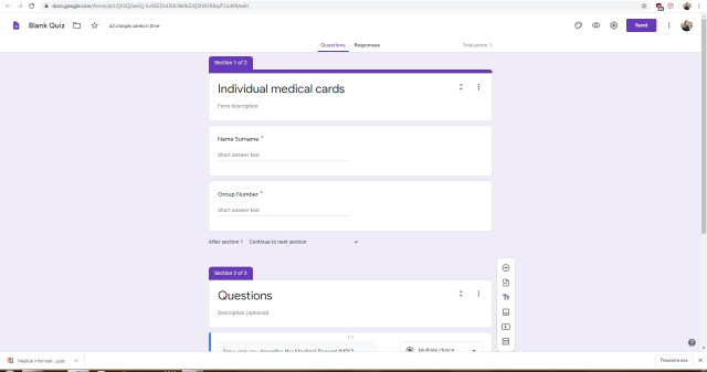 Google classroom Medical informatics (Medicine, Dentistry)